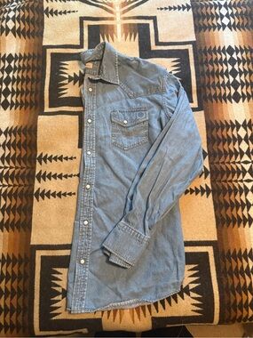Light Blue Denim Button-Down Shirt
